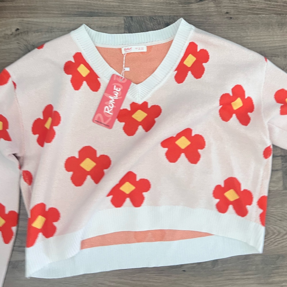 romwe floral sweater